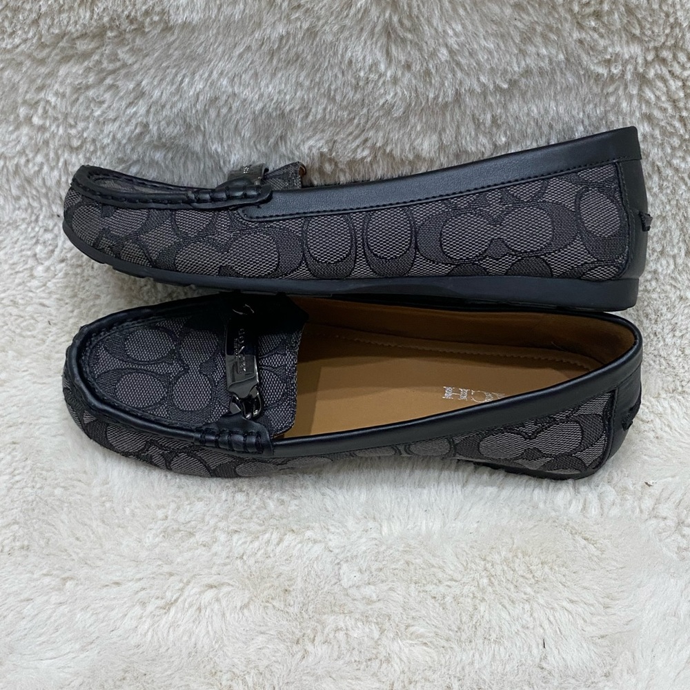 COPY - Coach Women’s Fortunata Signature C Jacquard Loafers (Black Smoke) - Picture 4 of 5